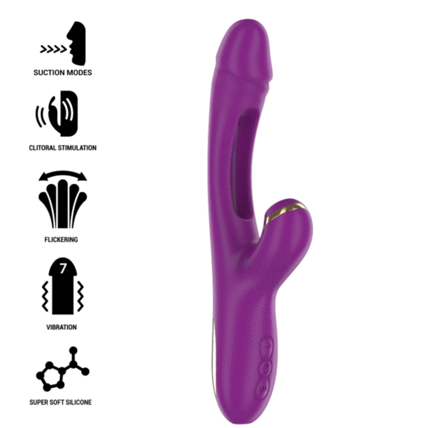 INTENSE - ATENEO VIBRATEUR MULTIFONCTION RECHARGEABLE 7 VIBRATIONS AVEC LANGUE OSCILLANTE ET SUCER VIOLET