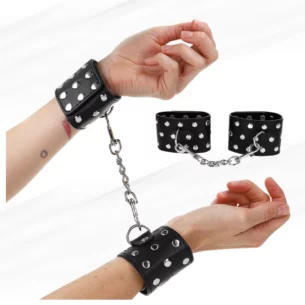 Menottes avec rivets noir ajustable - KINK