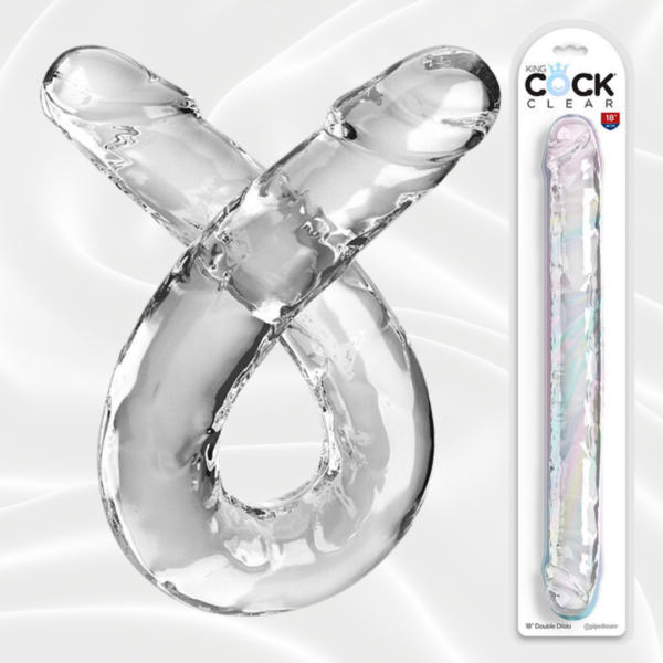 Double gode transparent 46 cm - KING COCK