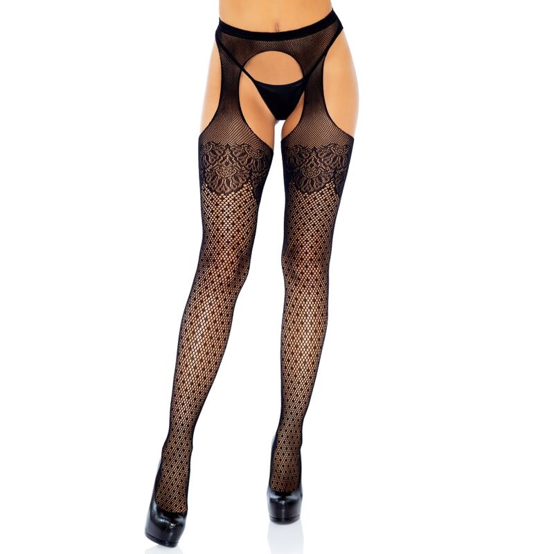 Porte-Jarretelle & bas inclus noir Polka taille unique – LEG AVENUE