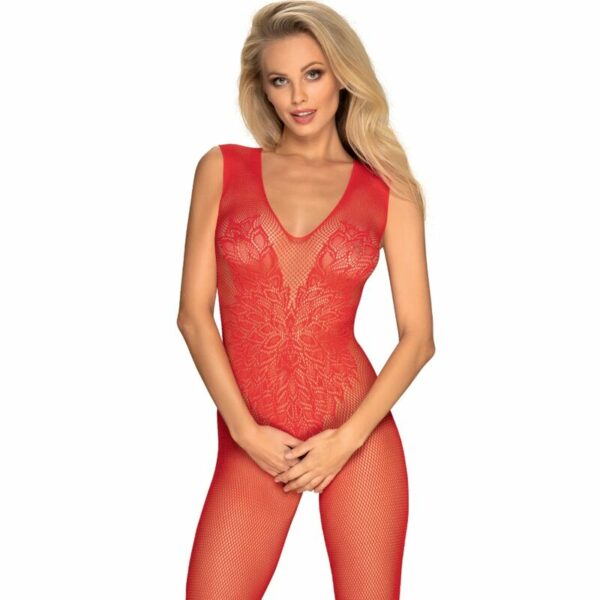 Bodystocking rouge ouvert N112 édition unique XL/XXL - OBSESSIVE