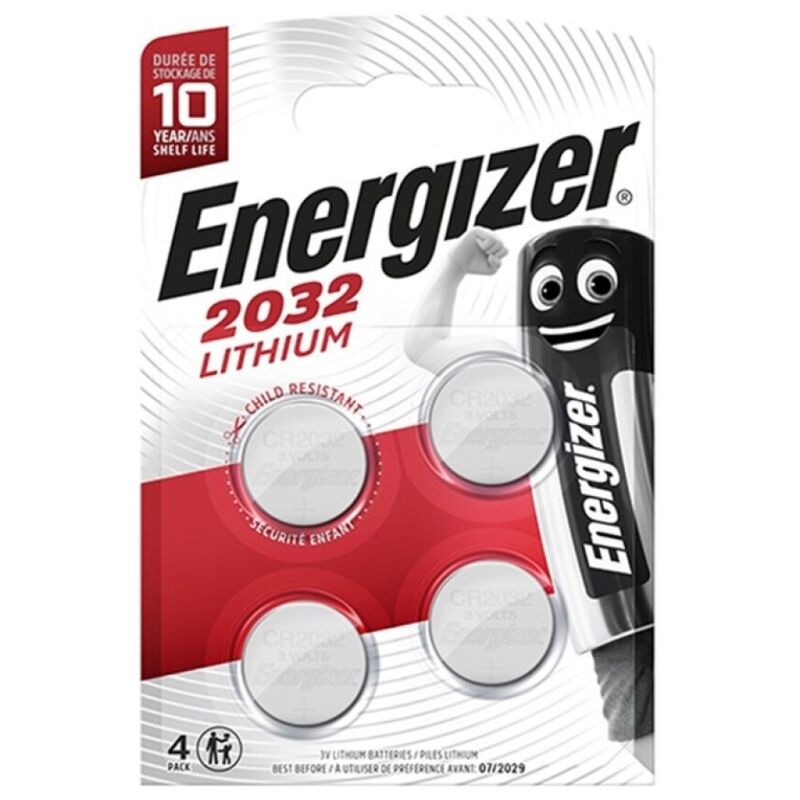 ENERGIZER BATTERIE LITHIUM BOUTON CR2032 3V 4 UNITÉ