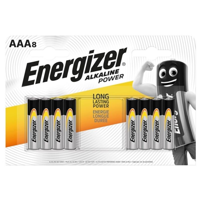 PILE ALCALINE ENERGIZER PUISSANCE AAA LR03 8 UNITÉ