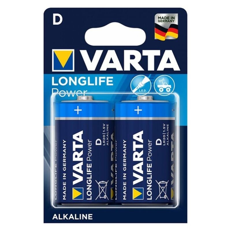 VARTA – LONGLIFE POWER PILE ALCALINE D LR20 2 UNITÉ