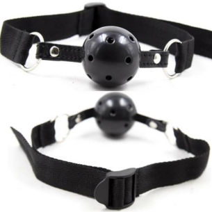 OHMAMA FETISH BALL GAG RESPIRANT EN TISSU NOIR