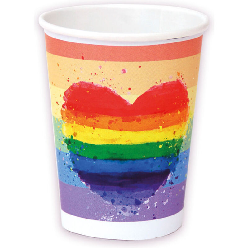 Gobelets jetables couleur LGBT par 8 - PRIDE