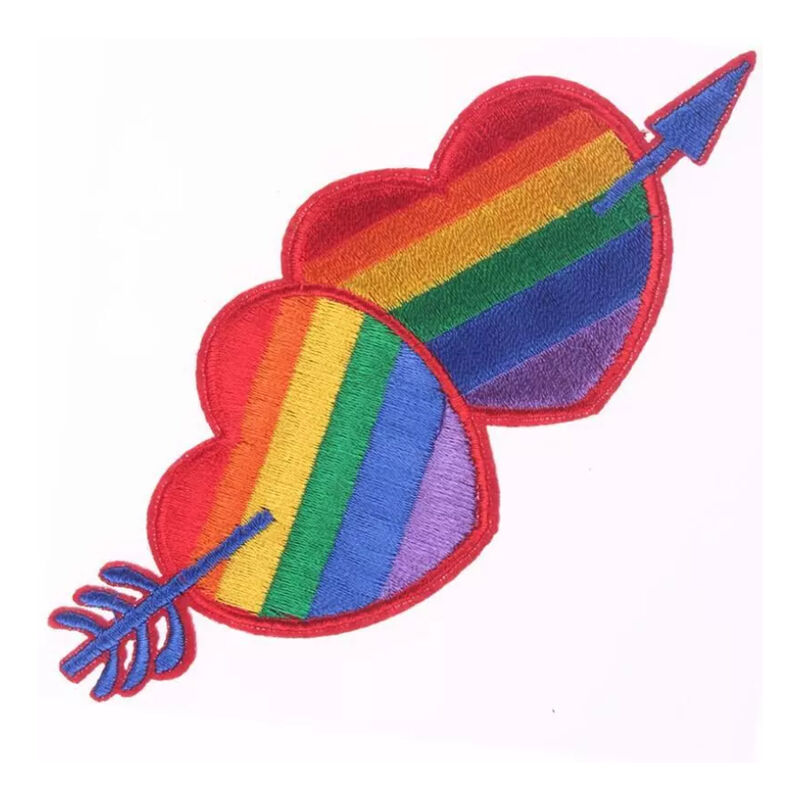 Écusson thermocollant cœur drapeau LGBT - PRIDE