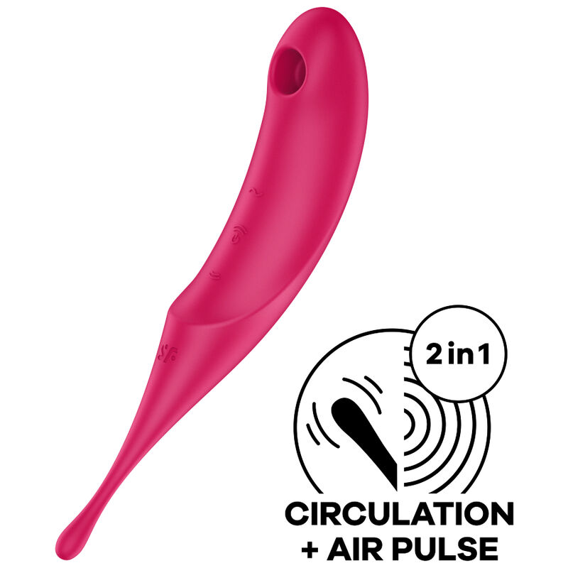 Stimulateur vibrant Twirling Pro rouge ou bleu - SATISFYER