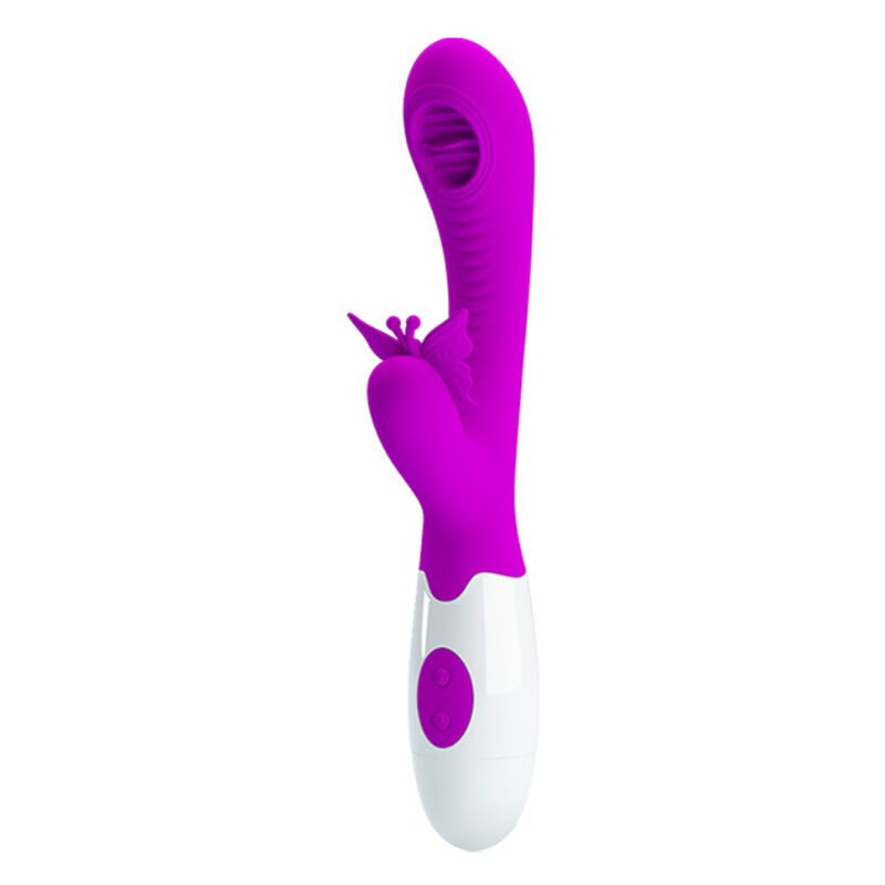 Vibromasseur Rabbit Moth fonction vibration et léchage violet – PRETTY LOVE