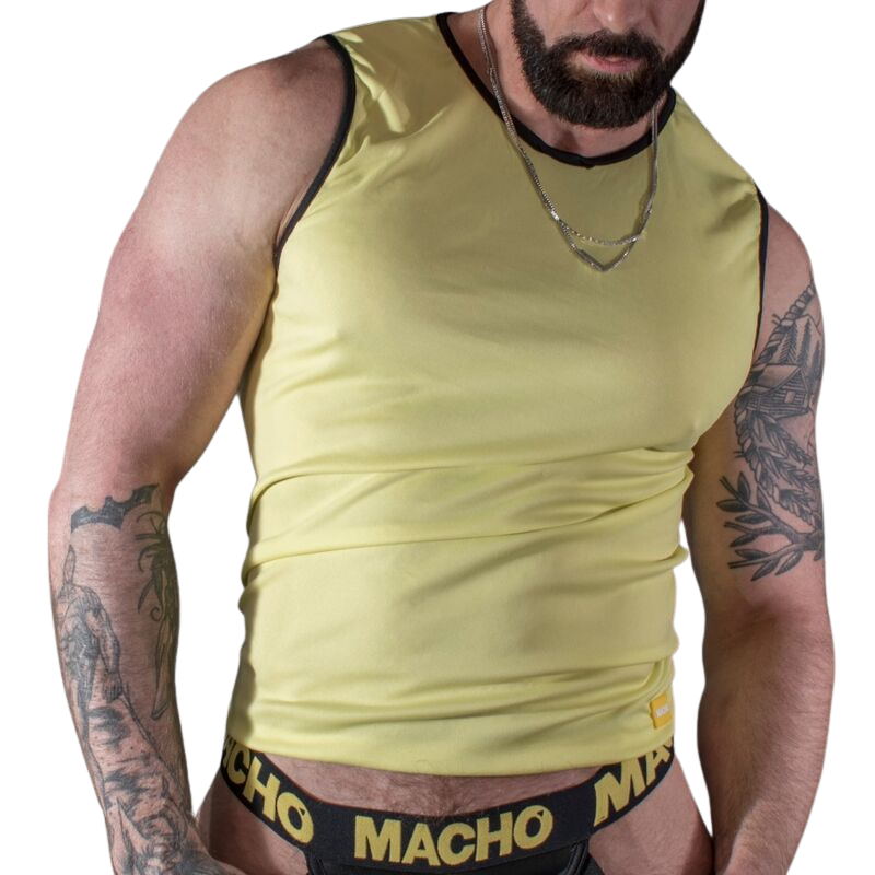 T-shirt jaune taille de S à XL – MACHO