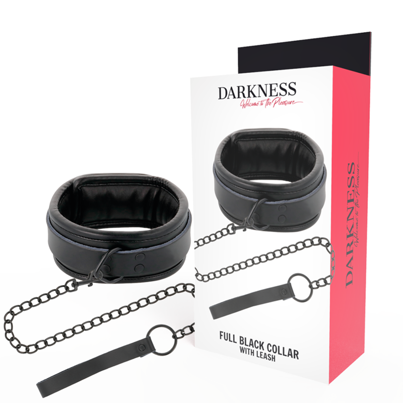 DARKNESS – COLLIER NOIR AVEC CHAÎNE