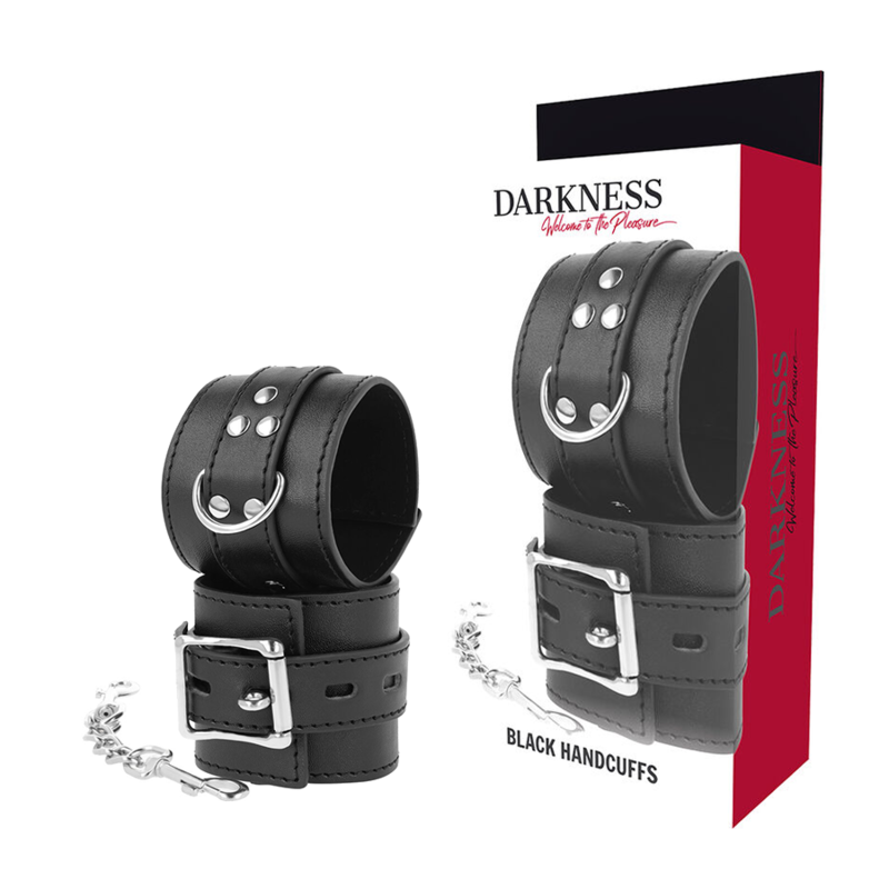 DARKNESS- MENOTTES EN CUIR NOIR