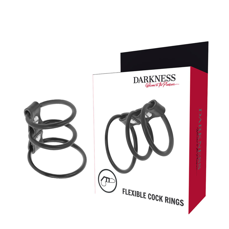 DARKNESS – ENSEMBLE DE 3 ANNEAUX PÉNIS FLEXIBLES