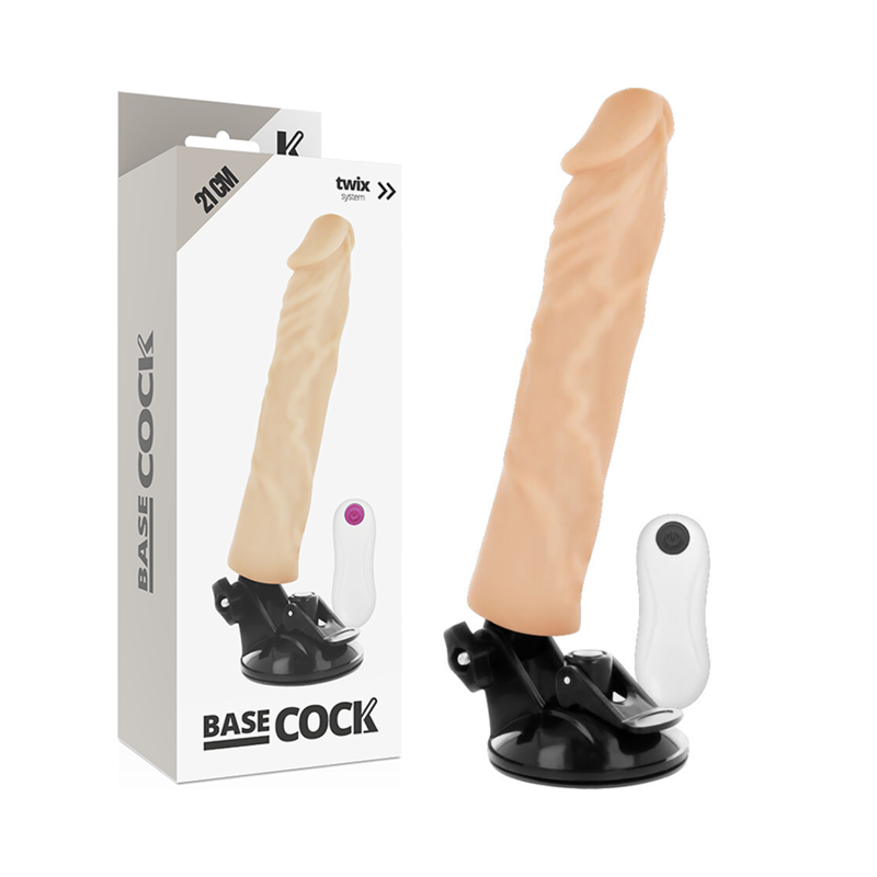 BASECOCK – VIBRATEUR RÉALISTE TÉLÉCOMMANDE NATUREL 21CM