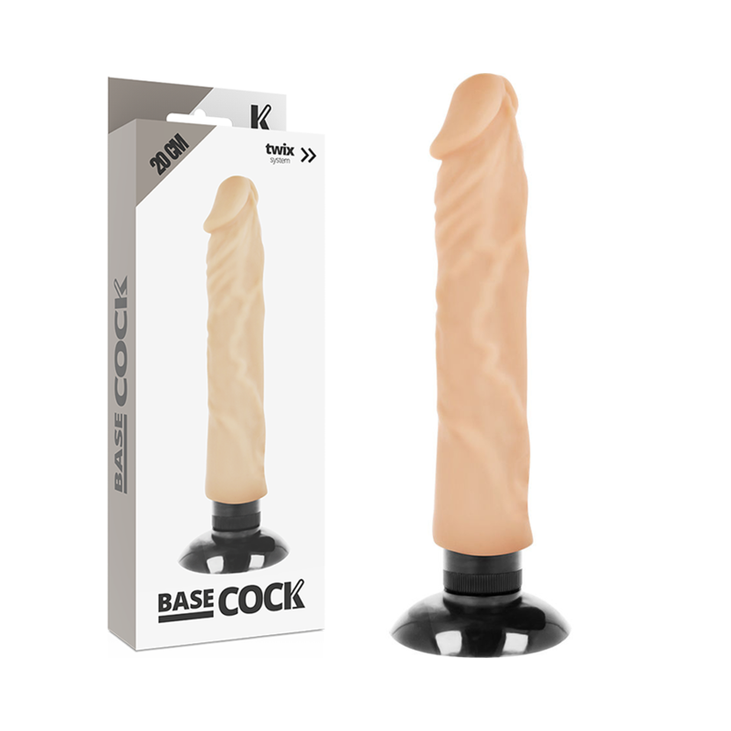 BASECOCK – VIBRATEUR RÉALISTE 2-1 NATUREL 20 CM