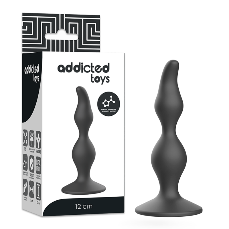 ADDICTED TOYS PLUG SEXUEL ANAL 12CM NOIR