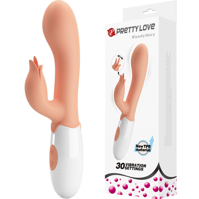 Vibromasseur Rabbit Bloody Mary avec stimulateur clitoris couleur chair – PRETTY LOVE