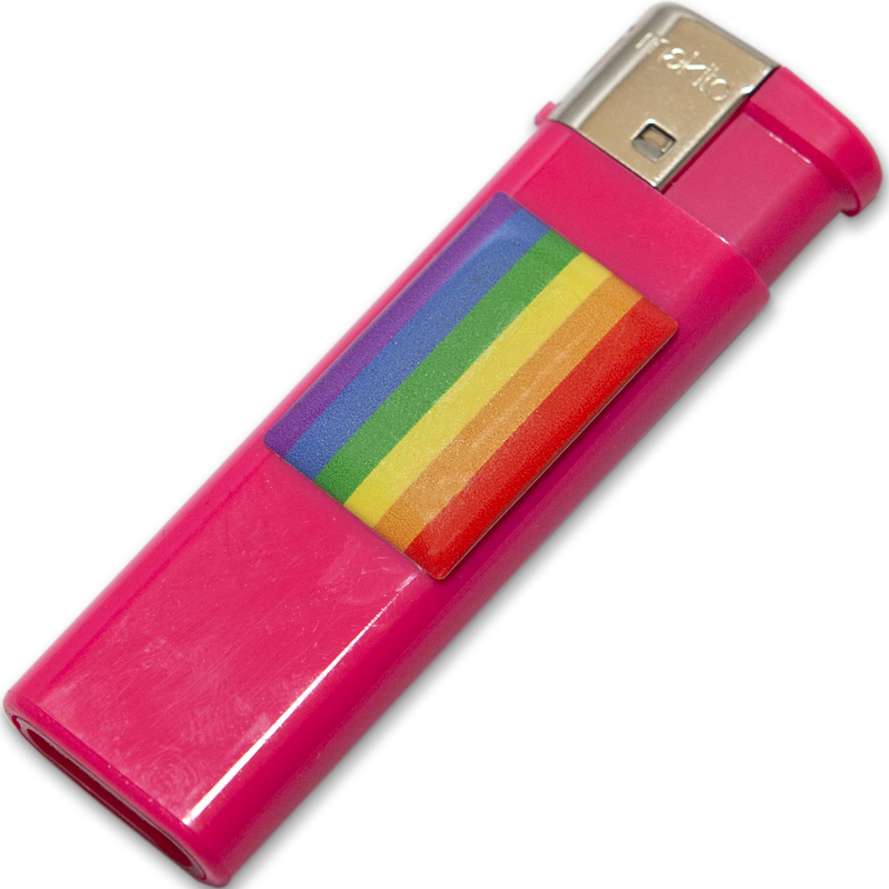 Briquet fuchsia avec drapeau LGBT - PRIDE