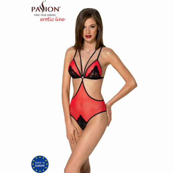 Body rouge et noir Peonia de S à XL – PASSION