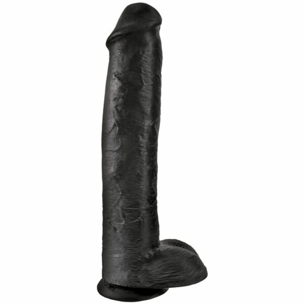 KING COCK – PÉNIS RÉALISTE AVEC BOULES 34,2 CM NOIR