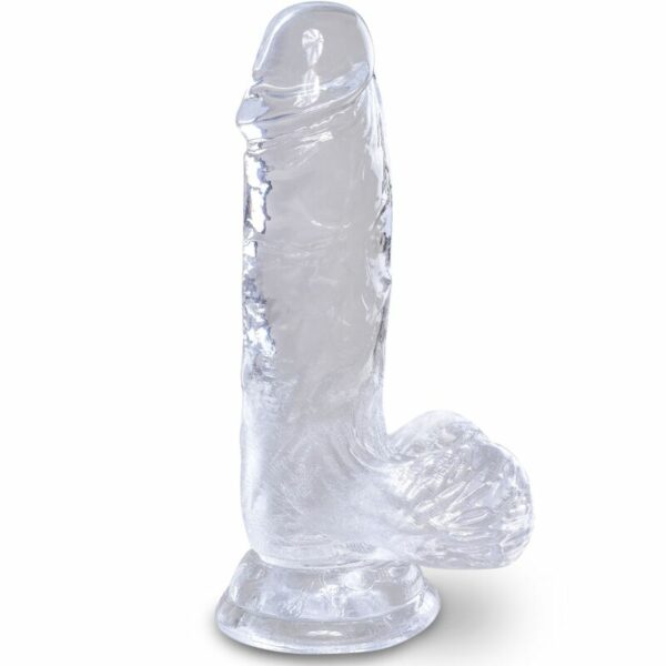 PÉNIS RÉALISTE AVEC BOULES 10,1 CM TRANSPARENT KING COCK-PIPEDREAM