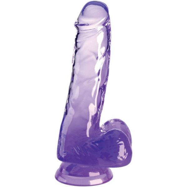 PÉNIS RÉALISTE  AVEC BOULES 13,5 CM VIOLET KING COCK-PIPEDREAM