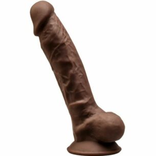 Gode réaliste 17.5 cm modèle 1 marron en silicone - SILEXD