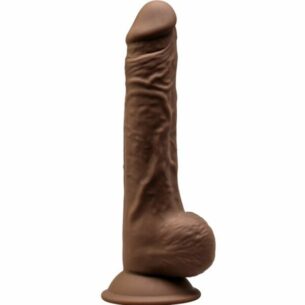 Gode réaliste 24 cm modèle 1 marron en silicone - SILEXD