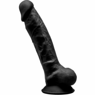 Gode réaliste 17.5 cm modèle 1 noir en silicone - SILEXD