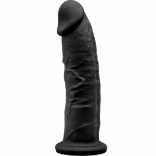 Gode réaliste 19 cm modèle 2 noir en silicone - SILEXD