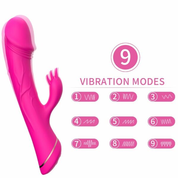 Sextoy Rabbit à 9 vibrations silicone fuchsia - ARMONY