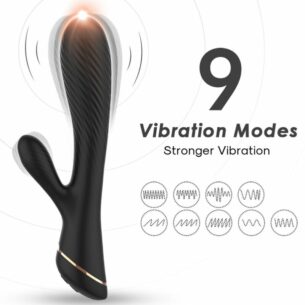 Sextoy Rabbit à 9 vibrations silicone noir - ARMONY