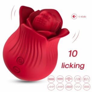 Stimulateur clitoris 10 coups de langue vibrants Rose rouge - ARMONY