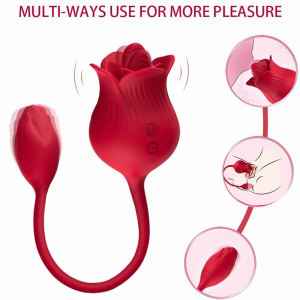 Stimulateur clitoris 9 coups de langue vibrants Rose rouge - ARMONY