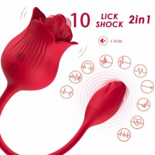 Stimulateur clitoris 9 coups de langue vibrants Rose rouge - ARMONY