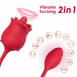 Stimulateur aspiration clitoris 2 en 1 Rose rouge - ARMONY