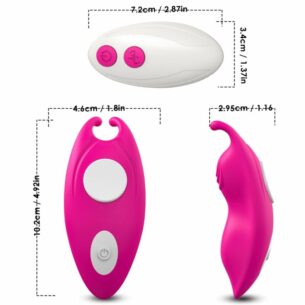 Vibrateur clitoris et point G avec télécommande Honeybee pour placer dans culotte fuchsia - ARMONY