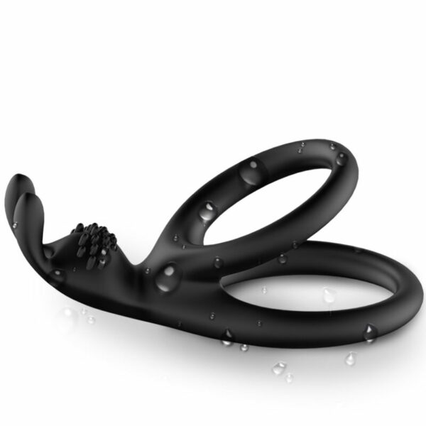 Anneau pour pénis et stimulateur clitoris double Tensy noir – ARMONY