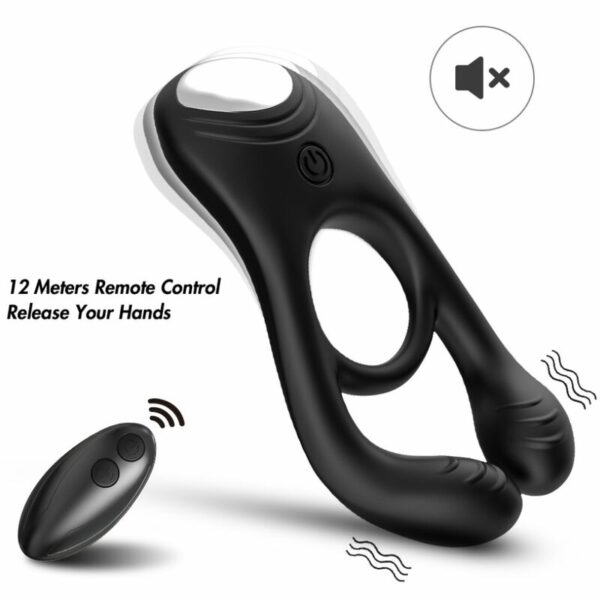 Anneau vibrateur pour couple noir Doble Pinza avec télécommande - ARMONY