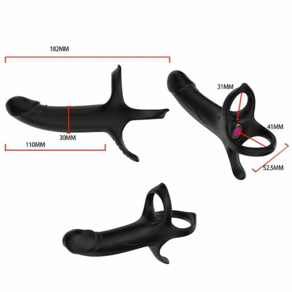 Anneau vibrateur pour couple noir Dildo Anillo avec télécommande - ARMONY