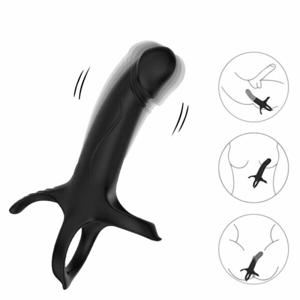 Anneau vibrateur pour couple noir Dildo Anillo avec télécommande - ARMONY