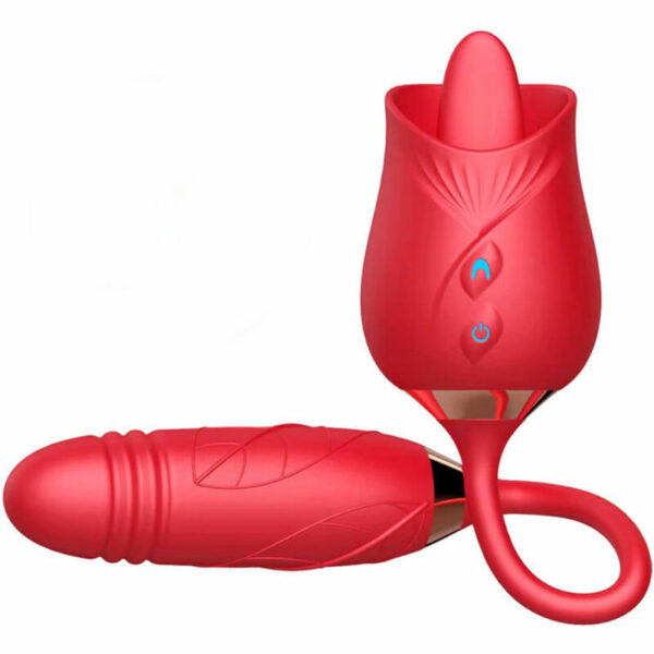 Stimulateur clitoris Delight Flower Thrusting rouge - ARMONY