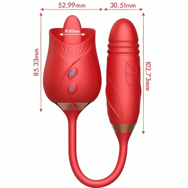 Stimulateur clitoris Delight Flower Thrusting rouge - ARMONY