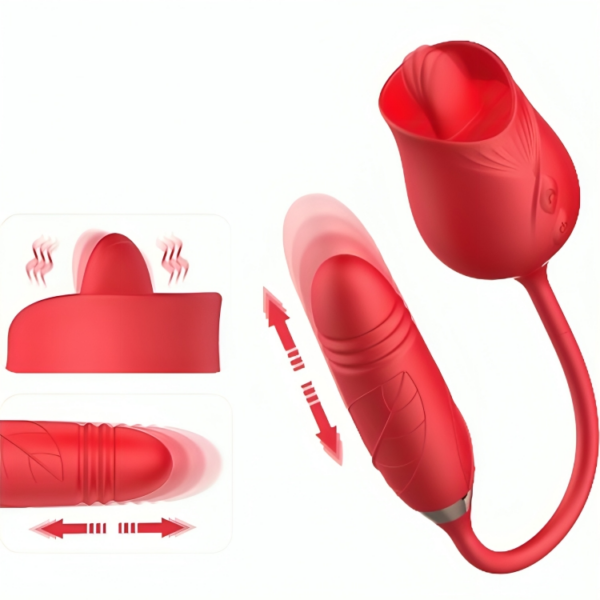 Stimulateur clitoris Delight Flower Thrusting rouge - ARMONY