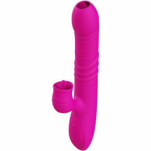 Vibromasseur Rabbit Fanny avec double langue effet chaleur fuchsia - ARMONY