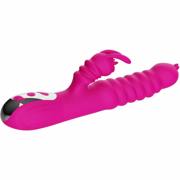 Vibromasseur Rabbit multifonction double langue chauffante fuchsia - ARMONY