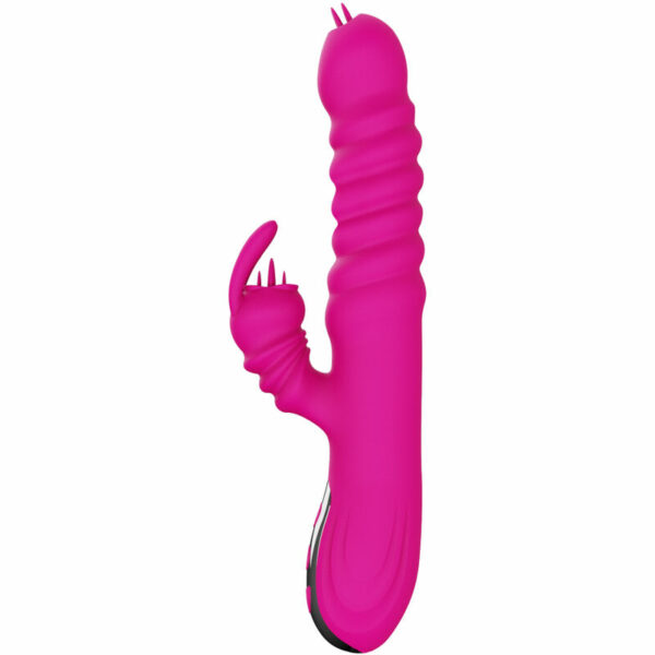 Vibromasseur Rabbit multifonction double langue chauffante fuchsia - ARMONY