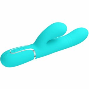 Vibromasseur Rabbit 7 fonctions de vibration vert d'eau - PRETTY LOVE