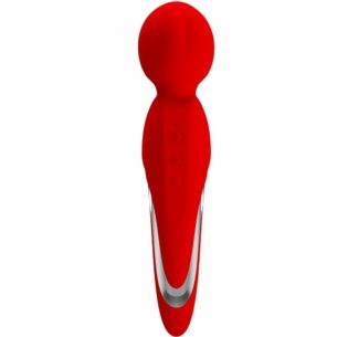 Stimulateur Wand 7 modes de vibrations rouge - PRETTY LOVE