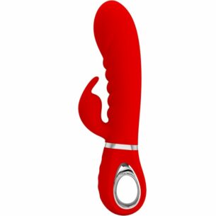 Sextoy Rabbit Prescott multifonction rouge  - PRETTY LOVE